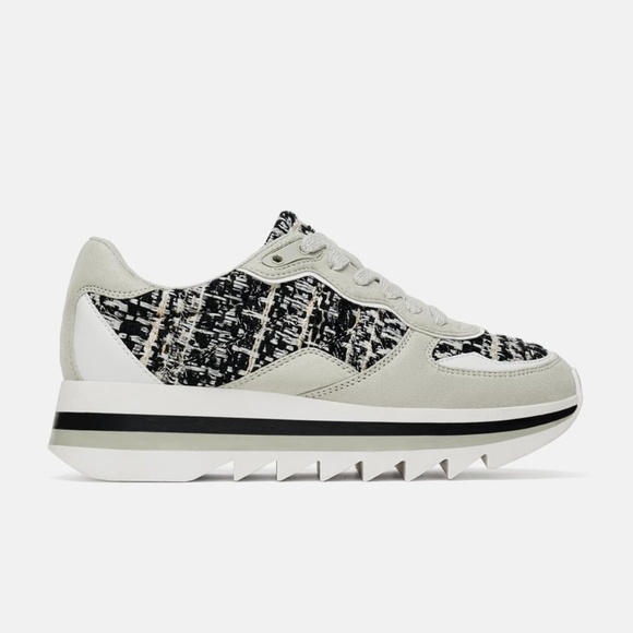 zara tweed sneakers